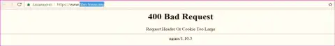 Официальный веб-портал forex брокера Fibo-Forex некоторое количество суток заблокирован и показывает - 400 Bad Request (неверный запрос)