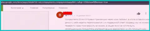 Автор отзыва рекомендует не рисковать деньгами, отправляя их в компанию Coin Payments