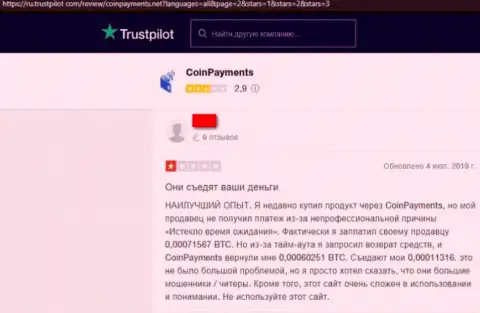 Coin Payments - это КИДАЛЫ !!! Помните об этом, когда надумаете вводить кровно нажитые в указанный лохотронный проект (отзыв)