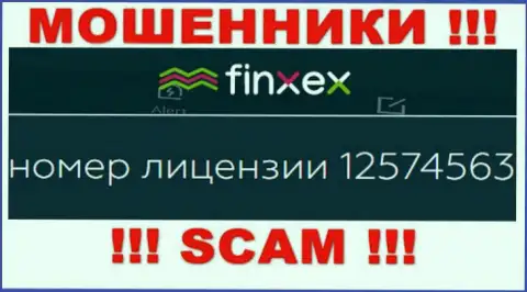 Finxex Com скрывают свою мошенническую сущность, представляя на своем онлайн-ресурсе номер лицензии