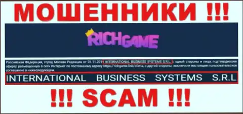 Контора, управляющая ворюгами Rich Game - это NTERNATIONAL BUSINESS SYSTEMS S.R.L.