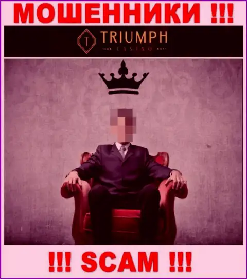Информации о непосредственном руководстве мошенников Triumph Casino в инете не удалось найти