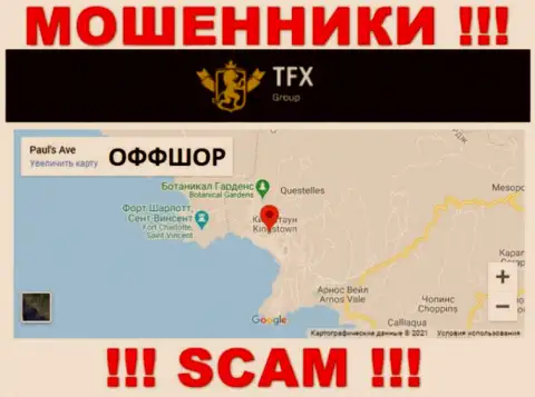 В конторе TFX-Group Com спокойно обманывают клиентов, так как зарегистрированы в офшоре на территории - Сент-Винсент и Гренадины