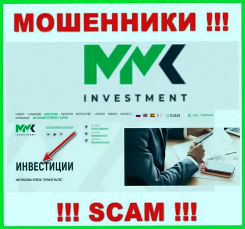 Основная деятельность ММК Investment - это Инвестиции, будьте весьма внимательны, действуют противозаконно