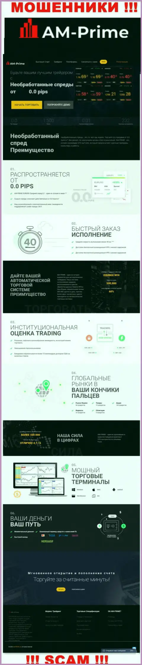 На сайте AM-PRIME Ltd доверчивых людей разводят на средства