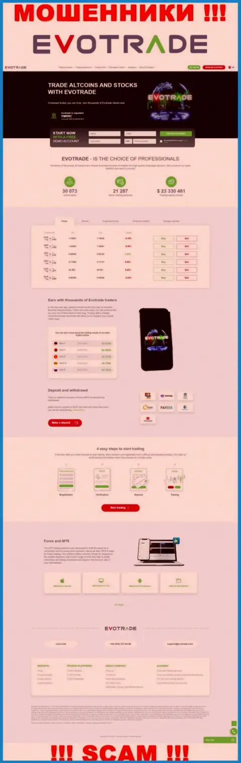 Не верьте инфе с официального сайта ЭвоТрейд - это сплошной развод