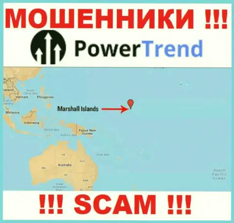 Организация PowerTrend имеет регистрацию в оффшорной зоне, на территории - Marshall Islands