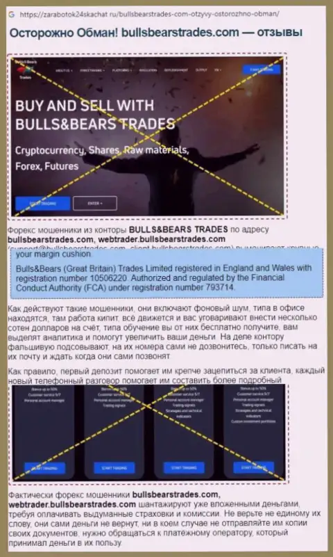 Обзор BullsBearsTrades, взятый на одном из сайтов-отзовиков