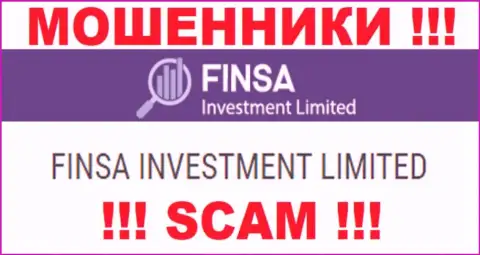 FinsaInvestmentLimited - юр лицо интернет-шулеров компания Finsa Investment Limited