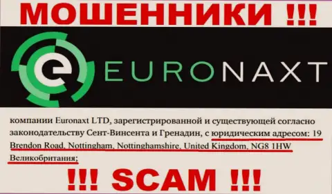 Юридический адрес компании Euro Naxt на ее сайте липовый - это СТОПУДОВО МОШЕННИКИ !!!