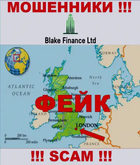 Реальную информацию об юрисдикции Blake Finance не отыскать, на сайте конторы лишь фиктивные данные