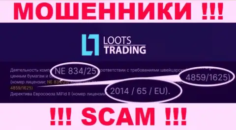 Не имейте дело с LootsTrading Com, даже зная их лицензию на осуществление деятельности, представленную на веб-ресурсе, вы не сможете уберечь финансовые средства