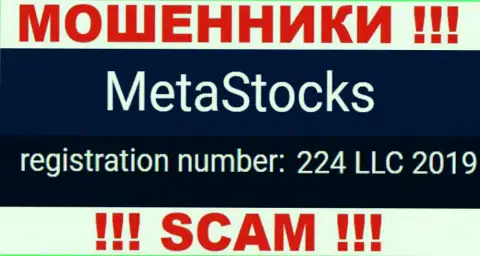 Во всемирной паутине орудуют мошенники MetaStocks !!! Их регистрационный номер: 224 LLC 2019