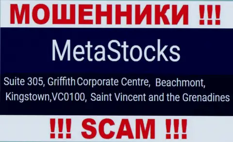 На официальном сайте MetaStocks размещен адрес данной организации - Suite 305, Griffith Corporate Centre, Beachmont, Kingstown, VC0100, Saint Vincent and the Grenadines (офшор)