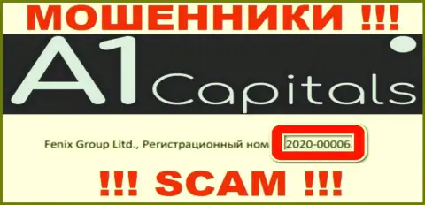 Регистрационный номер А1Капиталс Ком может быть и ненастоящий - 2020-00006