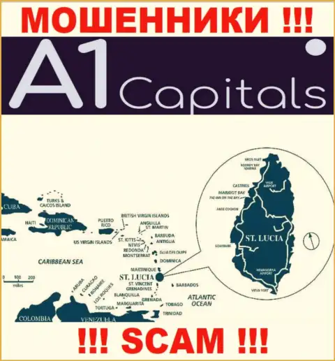 Сент-Люсия - место регистрации организации A1Capitals, которое находится в оффшоре