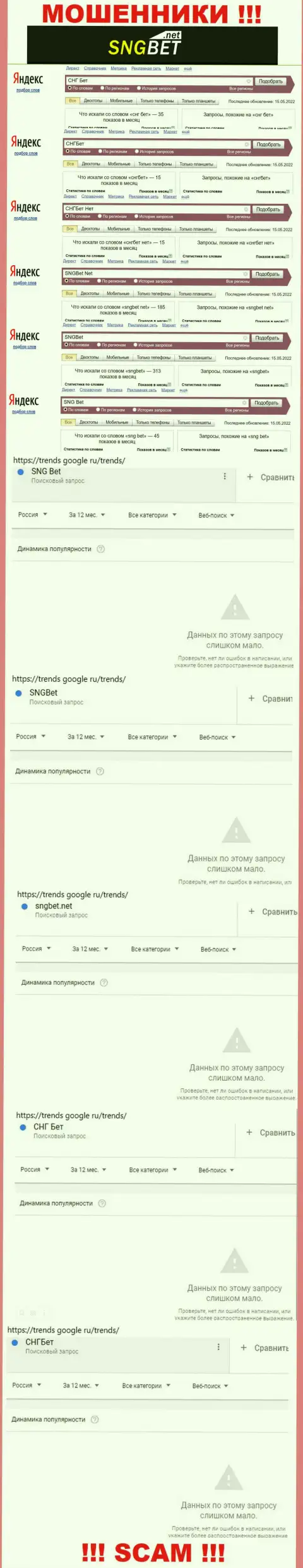 Статистика по онлайн запросам во всемирной интернет сети инфы о мошенниках СНГБет