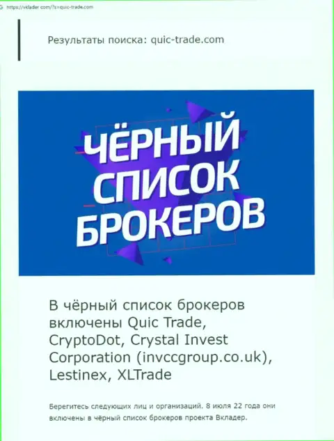 QuicTrade - это организация, совместное сотрудничество с которой приносит лишь потери (обзор)