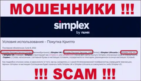 Simplex Payment Service Limited - это начальство организации Simplex Com