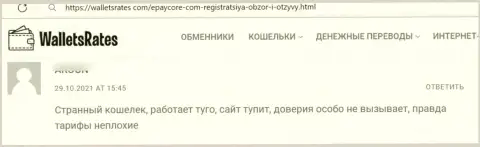 EPayCore Com - это МОШЕННИКИ ! Испытывать это на личном опыте не надо - отзыв