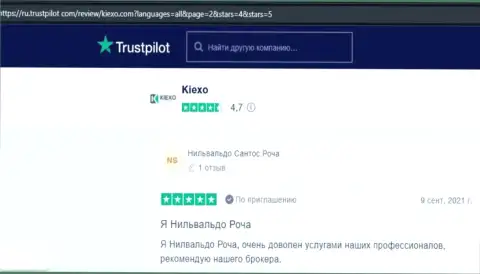 Валютные игроки брокерской компании KIEXO, на интернет-сервисе Trustpilot Com, делятся своим собственным мнением об торговых условиях брокера