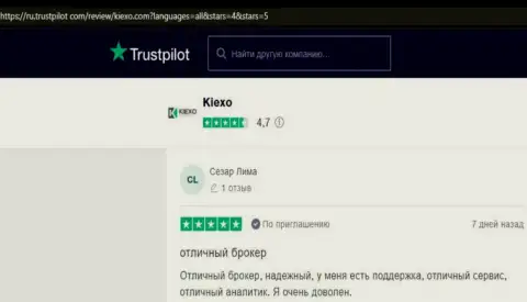 У компании KIEXO LLC хорошие аналитики - объективные отзывы игроков с сайта trustpilot com