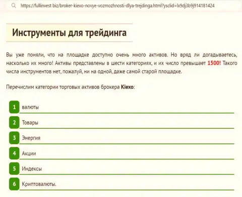 Инструменты для спекулирования брокерской организации KIEXO описаны в обзоре на веб-сервисе FullInvest Biz