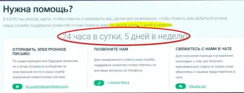 Служба технической поддержки дилера KIEXO LLC