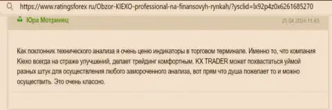 Объективный отзыв валютного игрока KIEXO об аналитике рынка компании, представленный на сайте RatingsForex Ru