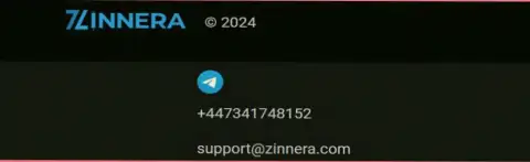 Номер телефона и почта для установления связи с отделом службы технической поддержки криптовалютной дилинговой организации Зиннера
