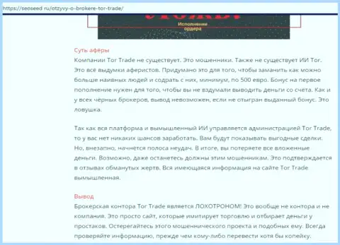 TORTrade - это ворюга !!! Неодобрительный отзыв кинутого игрока, который остался без финансовых вложений